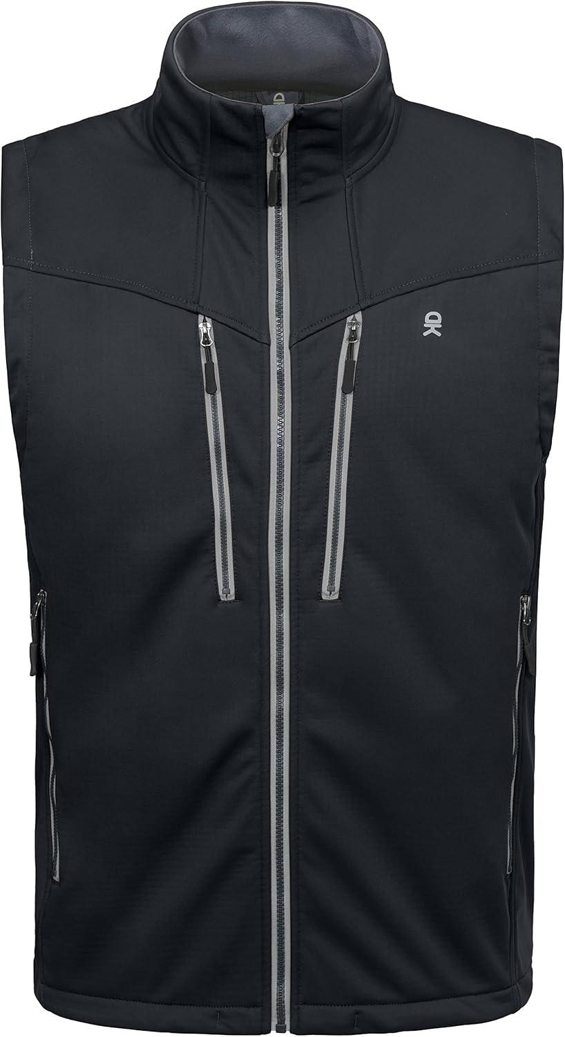 imageLittle Donkey Andy Mens Lightweight Fleece Lined Outdoor Vests Windproof Sleeveless Jackets for Hiking Travel Golf1 Black