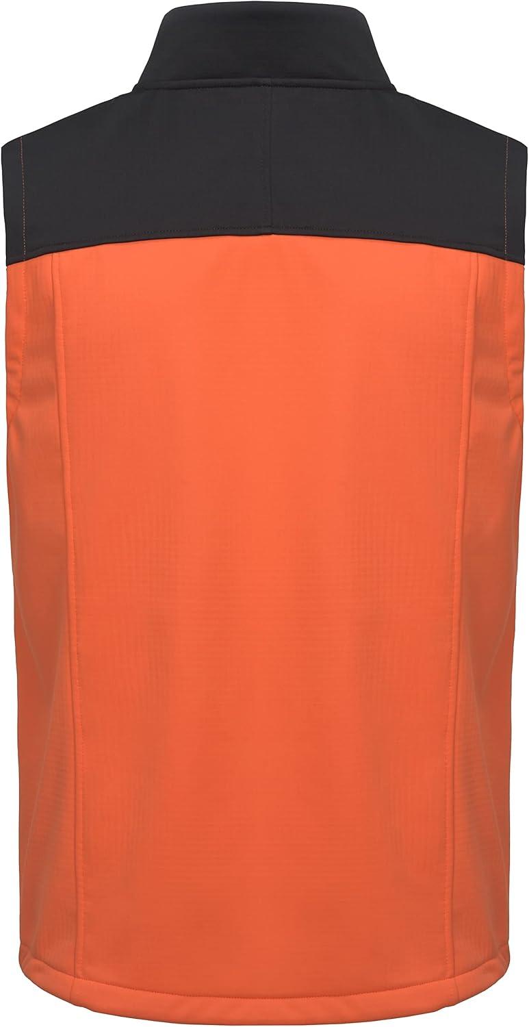 imageLittle Donkey Andy Mens Lightweight Fleece Lined Outdoor Vests Windproof Sleeveless Jackets for Hiking Travel Golf4 Vibrant Orange