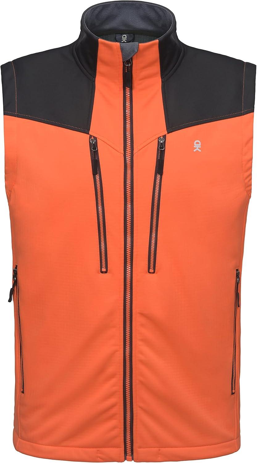 imageLittle Donkey Andy Mens Lightweight Fleece Lined Outdoor Vests Windproof Sleeveless Jackets for Hiking Travel Golf4 Vibrant Orange