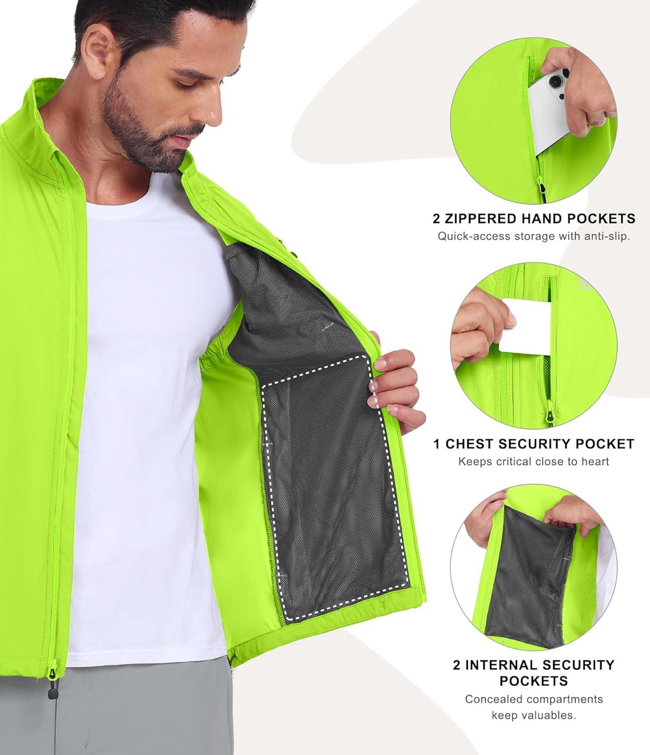 imageLittle Donkey Andy Mens Lightweight Quick Dry Vest Packble Outerwear Sleeveless Windproof Jacket for Golfing Cycling RunningYellow
