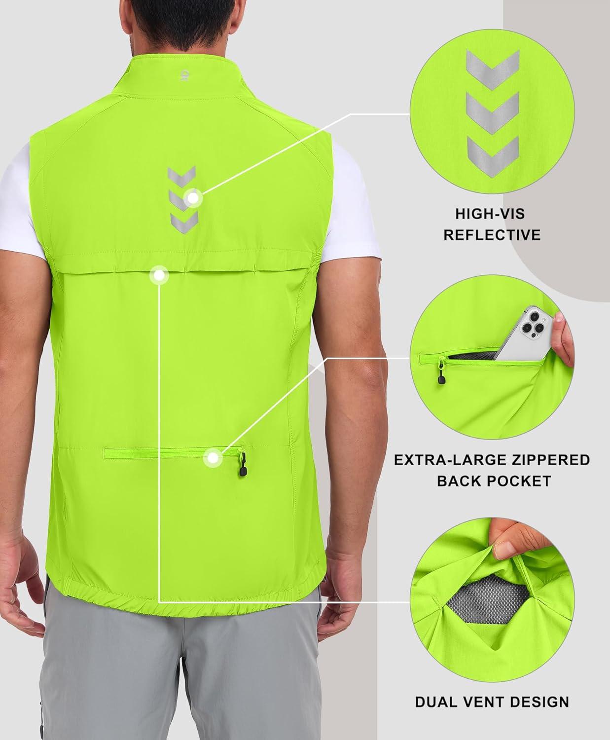 imageLittle Donkey Andy Mens Lightweight Quick Dry Vest Packble Outerwear Sleeveless Windproof Jacket for Golfing Cycling RunningYellow