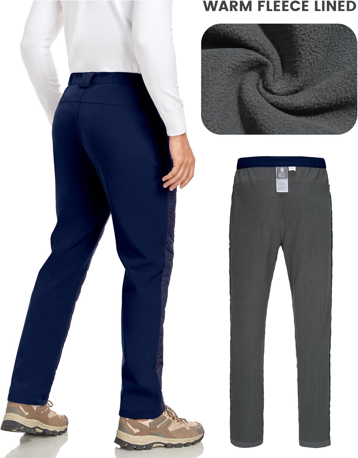 imageLittle Donkey Andy Mens Puffer Pants Warm Fleece Lined Quilted Insulation Snow Ski PantsClassic Blue