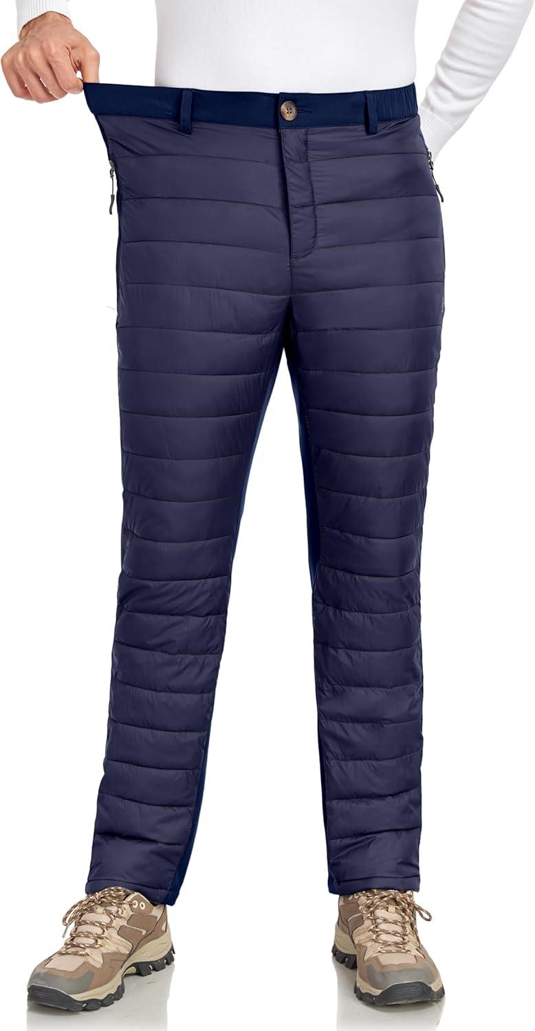 imageLittle Donkey Andy Mens Puffer Pants Warm Fleece Lined Quilted Insulation Snow Ski PantsClassic Blue