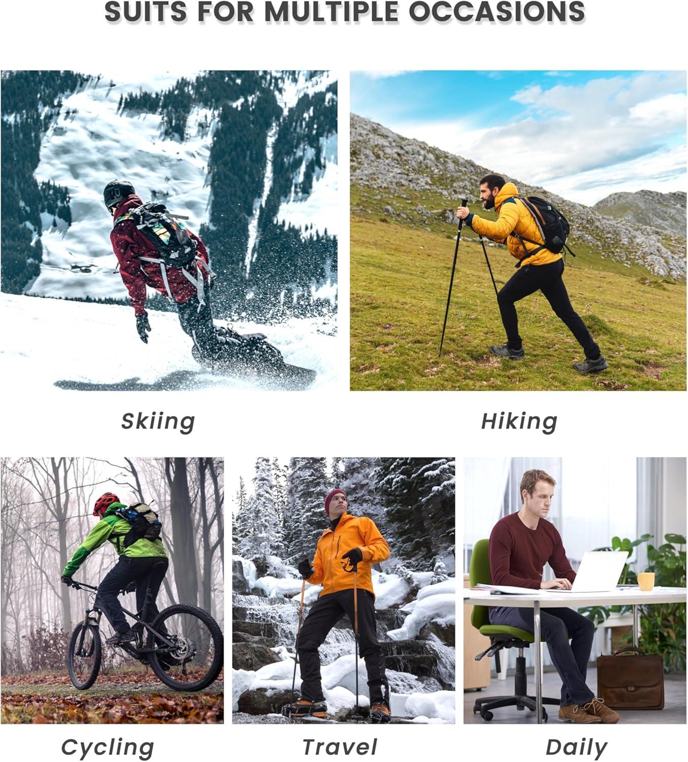 imageLittle Donkey Andy Mens Puffer Pants Warm Fleece Lined Quilted Insulation Snow Ski PantsClassic Bluefleece Lined