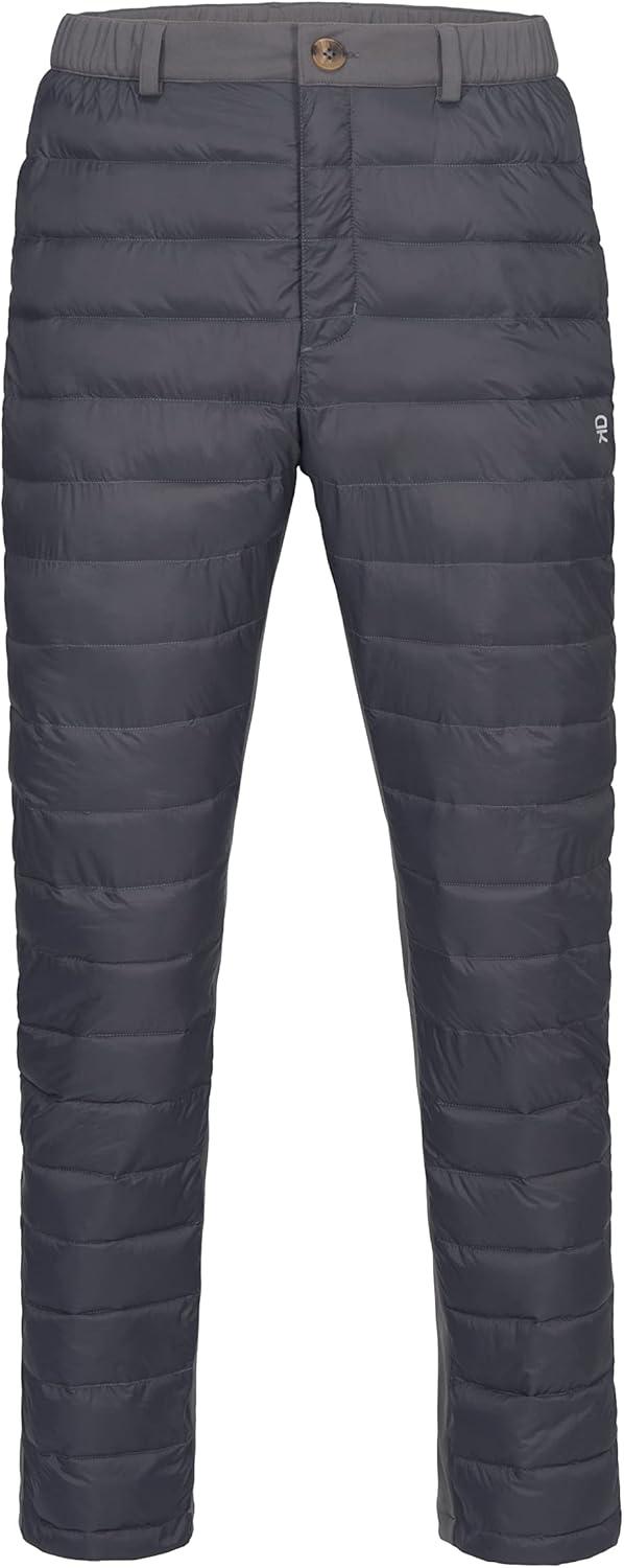 imageLittle Donkey Andy Mens Puffer Pants Warm Fleece Lined Quilted Insulation Snow Ski PantsGrey