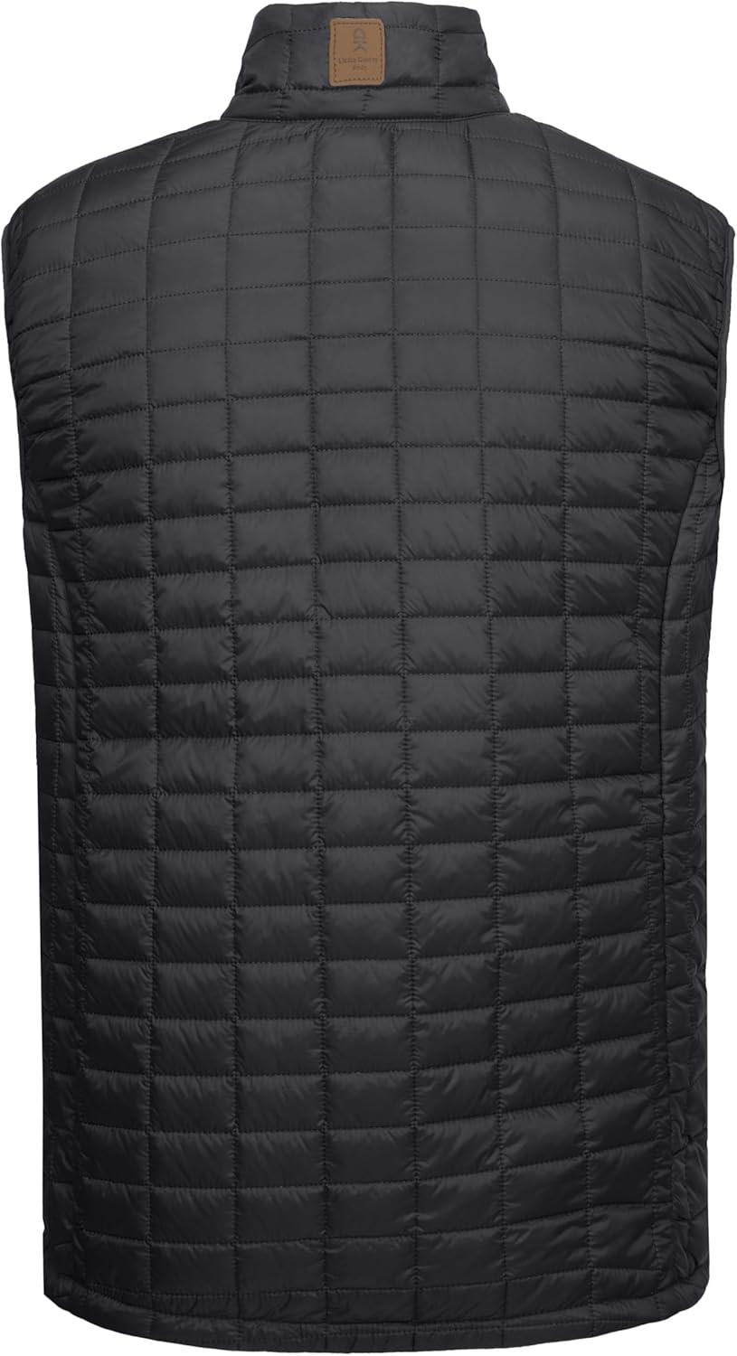 imageLittle Donkey Andy Mens Puffer Vest Lightweight Warm Sleeveless Jacket for Hiking Travel GolfBlackGray