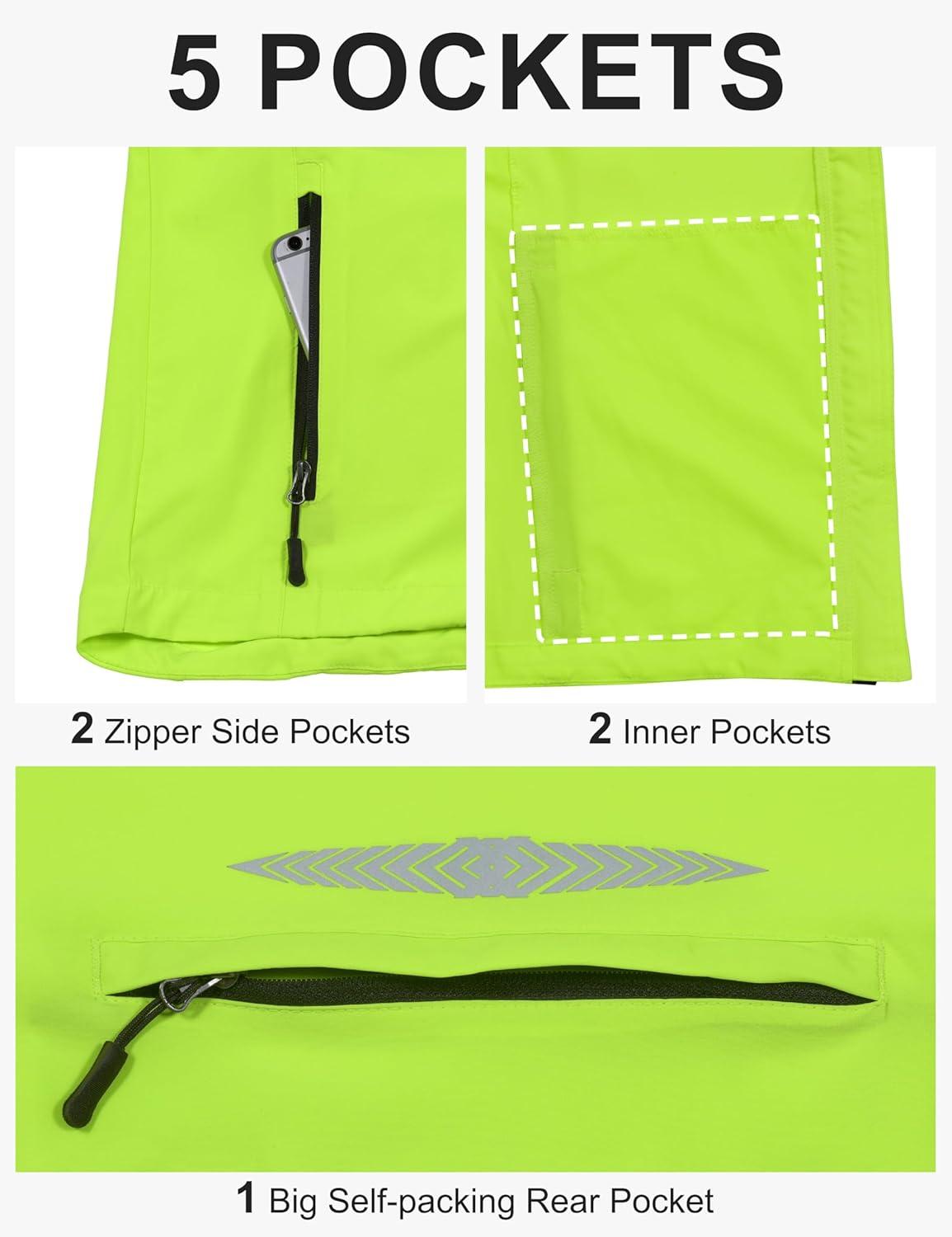 imageLittle Donkey Andy Mens Quickdry Running Jacket Convertible UPF 50 Cycling Jacket Windbreaker with Removable SleevesFluorescent Yellow