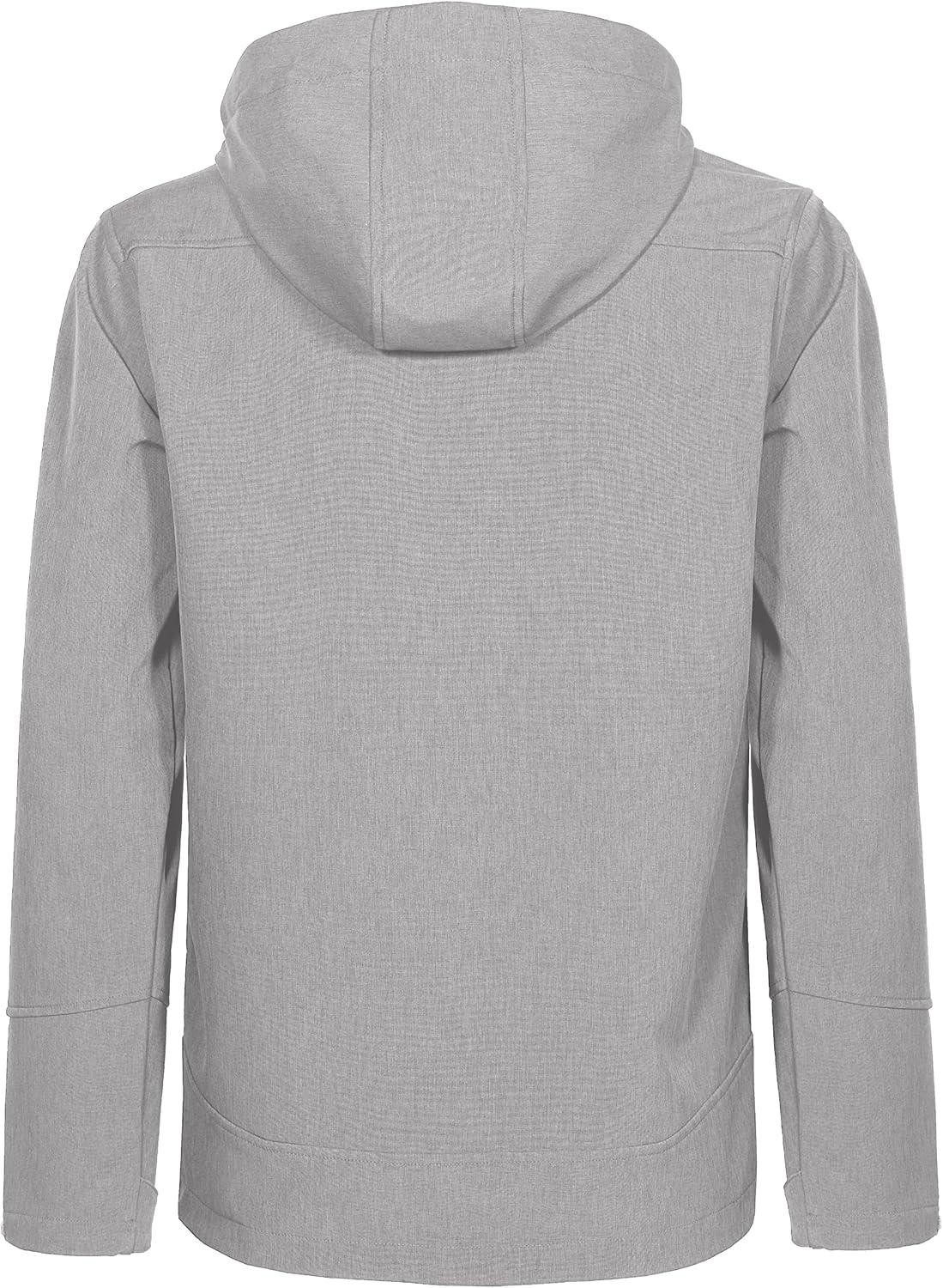 imageLittle Donkey Andy Mens Softshell Jacket Ski Jacket with Removable Hood Fleece LinedChateau Gray Heather