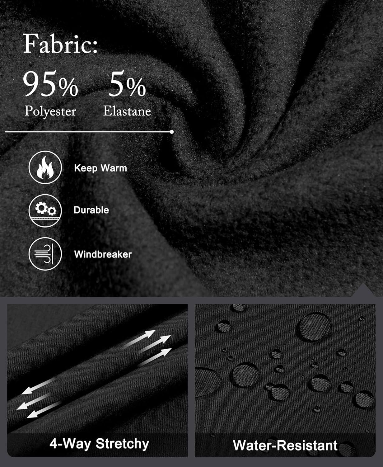 imageLittle Donkey Andy Mens Softshell Jacket with Hood Windbreaker Fleece Lined Waterproof Jackets 7 Pockets for Tactical HikingBlack