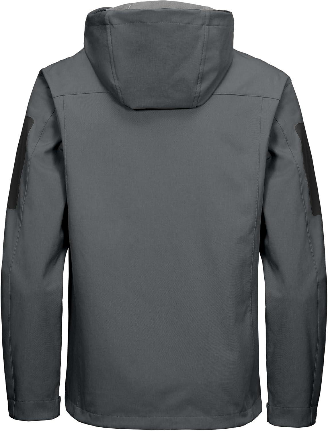 imageLittle Donkey Andy Mens Softshell Jacket with Hood Windbreaker Fleece Lined Waterproof Jackets 7 Pockets for Tactical HikingCharcoal Heather