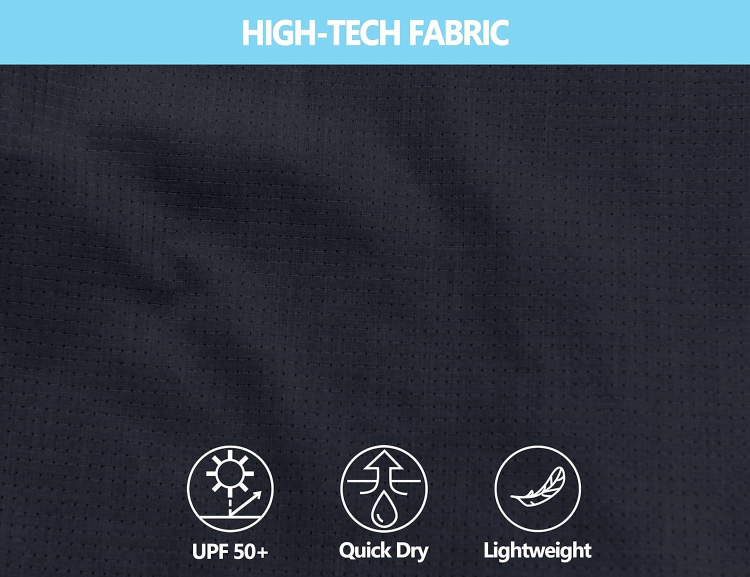 imageLittle Donkey Andy Mens UPF 50 UV Protection Shirt Breathable Long Sleeve Fishing Hiking Shirt AirHoles TechBlack Heather