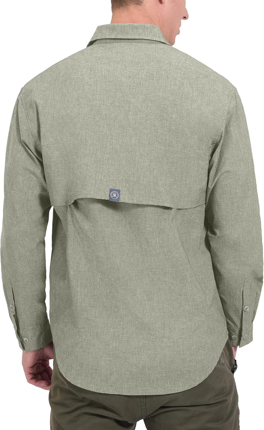 imageLittle Donkey Andy Mens UPF 50 UV Protection Shirt Breathable Long Sleeve Fishing Hiking Shirt AirHoles TechLaurel Oak