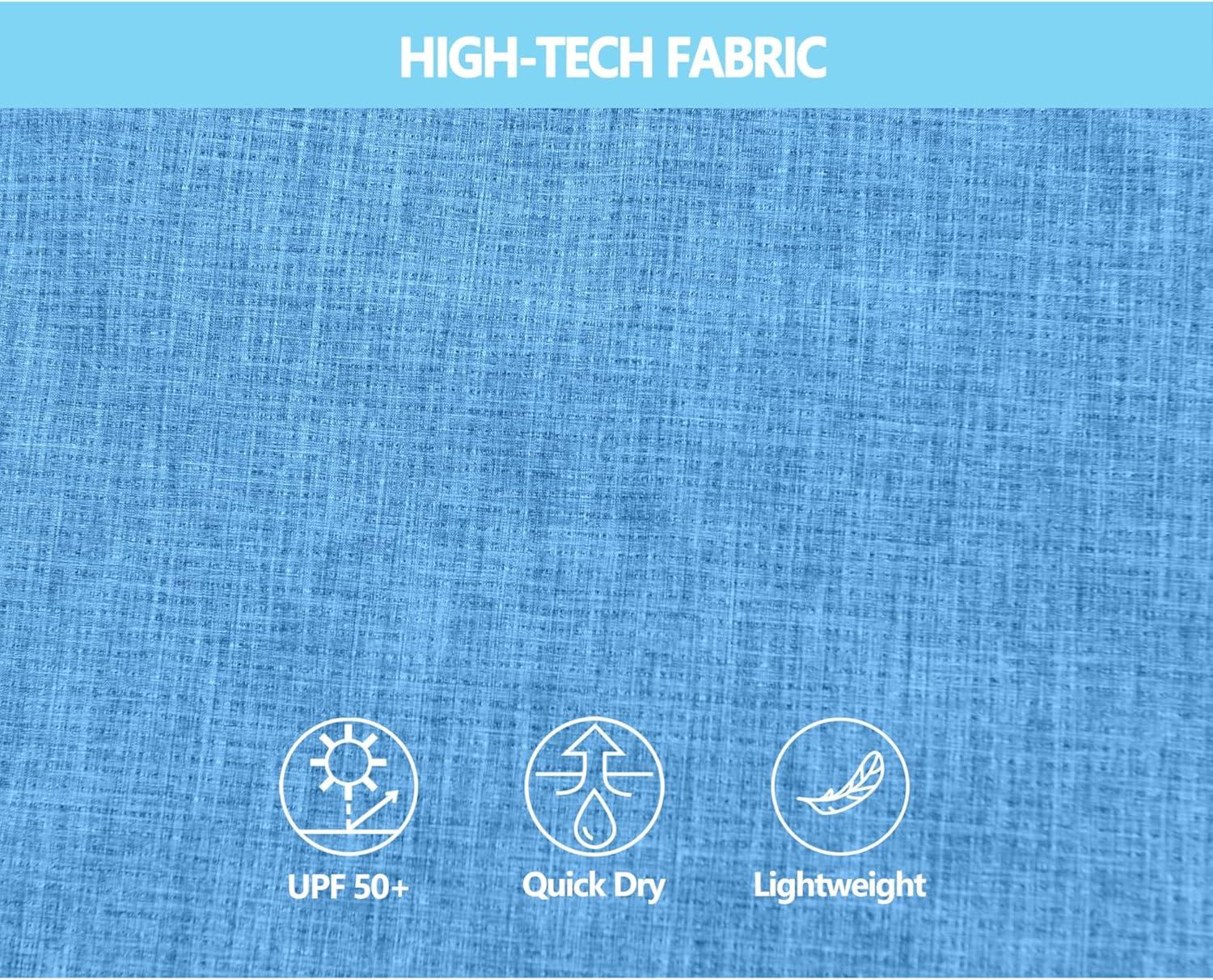 imageLittle Donkey Andy Mens UPF 50 UV Protection Shirt Breathable Long Sleeve Fishing Hiking Shirt AirHoles TechLichen Blue Heather