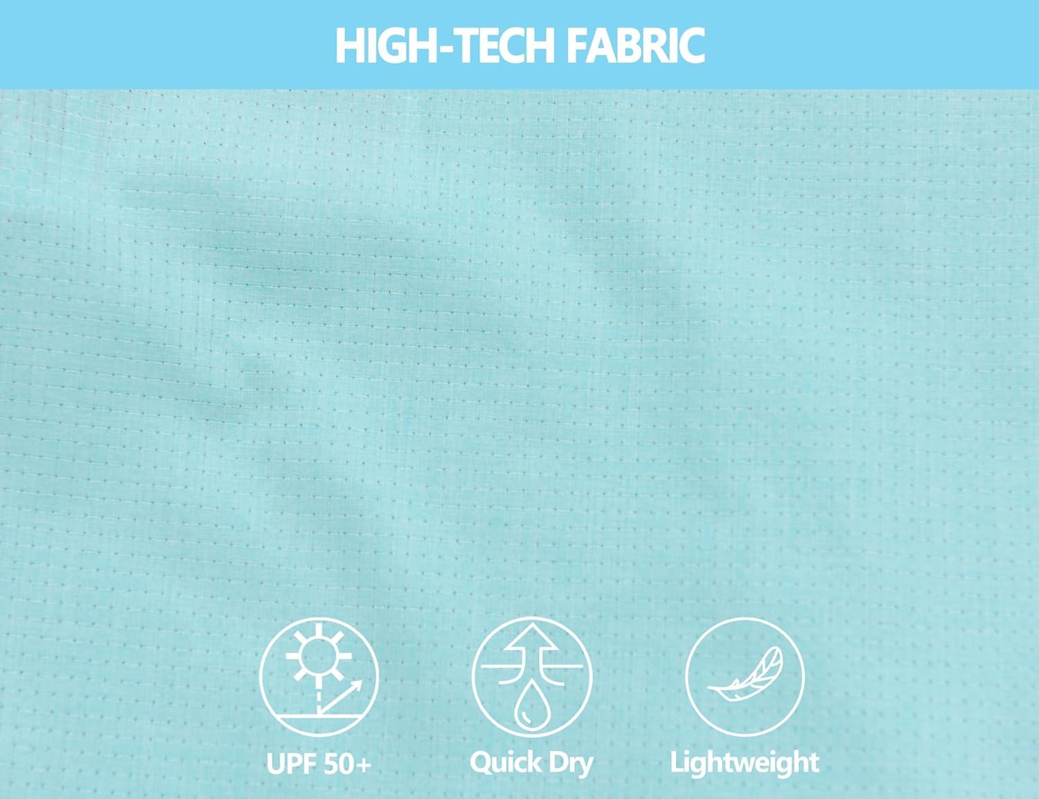 imageLittle Donkey Andy Mens UPF 50 UV Protection Shirt Breathable Long Sleeve Fishing Hiking Shirt AirHoles TechLight Blue Heather