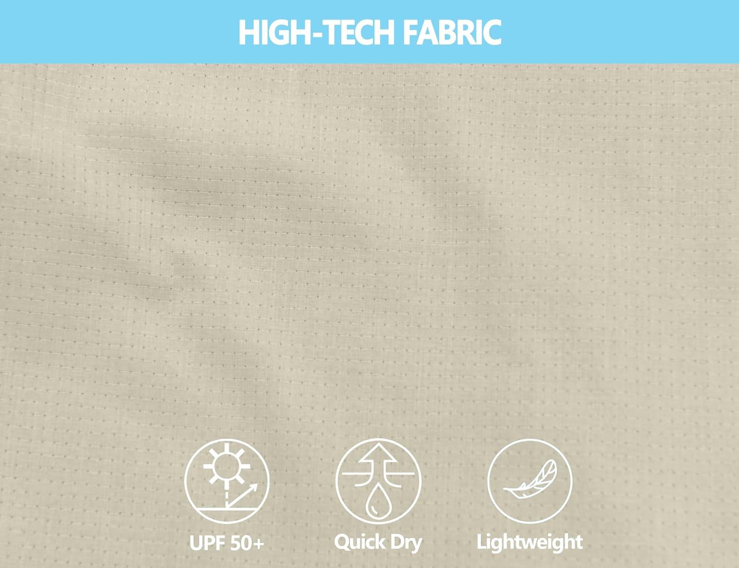 imageLittle Donkey Andy Mens UPF 50 UV Protection Shirt Breathable Long Sleeve Fishing Hiking Shirt AirHoles TechLight Khaki Heather