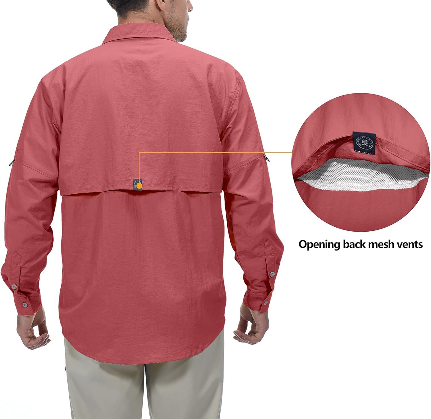 imageLittle Donkey Andy Mens UPF 50 UV Protection Shirt Long Sleeve Fishing Hiking ShirtWatermelon