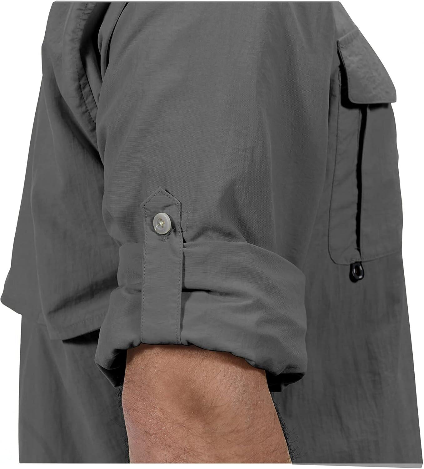 imageLittle Donkey Andy Mens UPF 50 UV Protection Shirt Short Sleeve Fishing Shirt Breathable and Fast DryGray