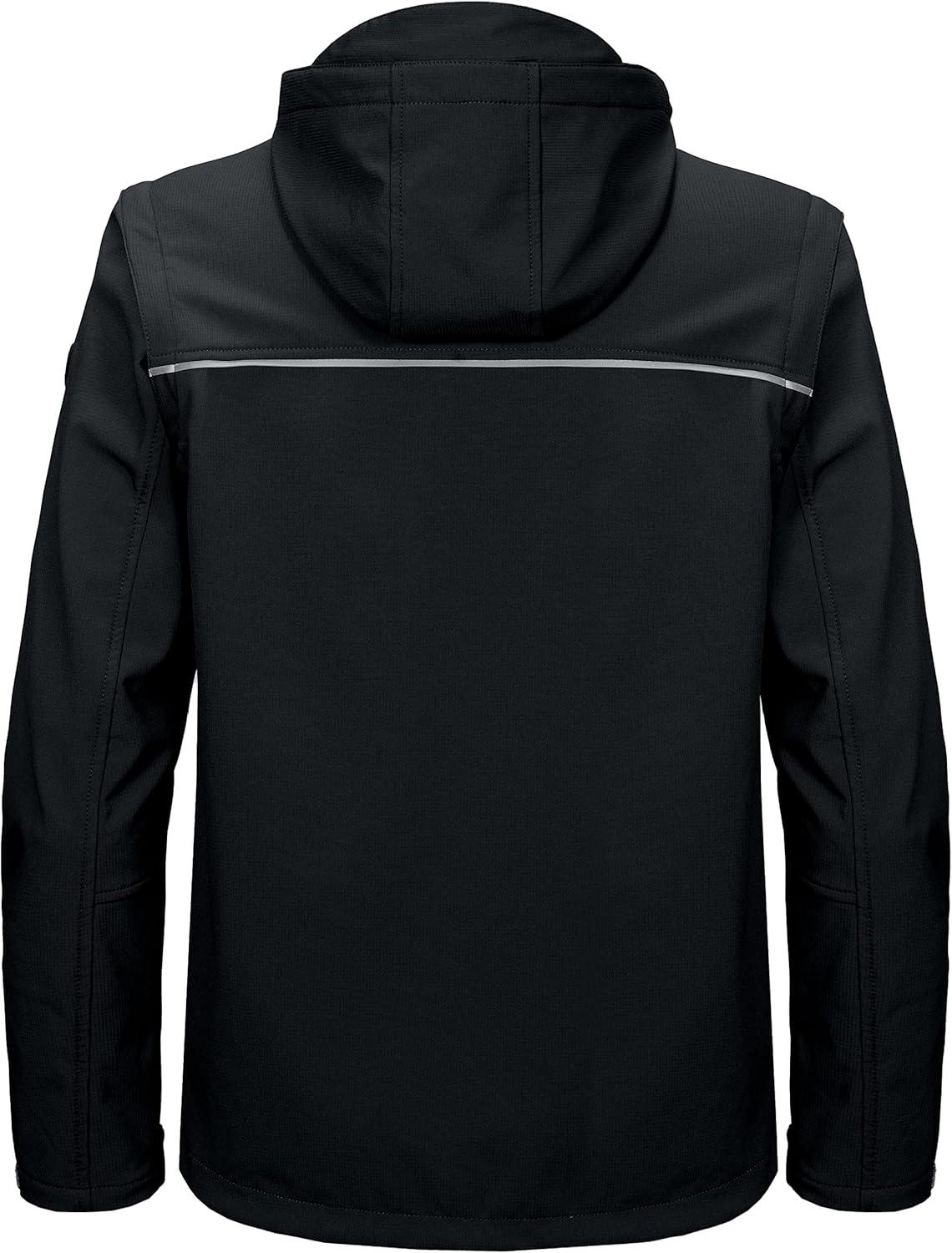 imageLittle Donkey Andy Mens Waterproof Softshell Jacket with Detachable Sleeves and Hood Fleece Mountain Ski Snow Rain CoatBlack