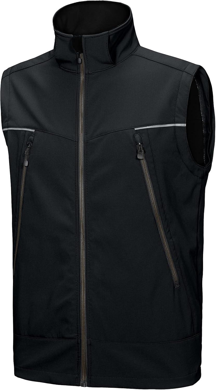 imageLittle Donkey Andy Mens Waterproof Softshell Jacket with Detachable Sleeves and Hood Fleece Mountain Ski Snow Rain CoatBlack