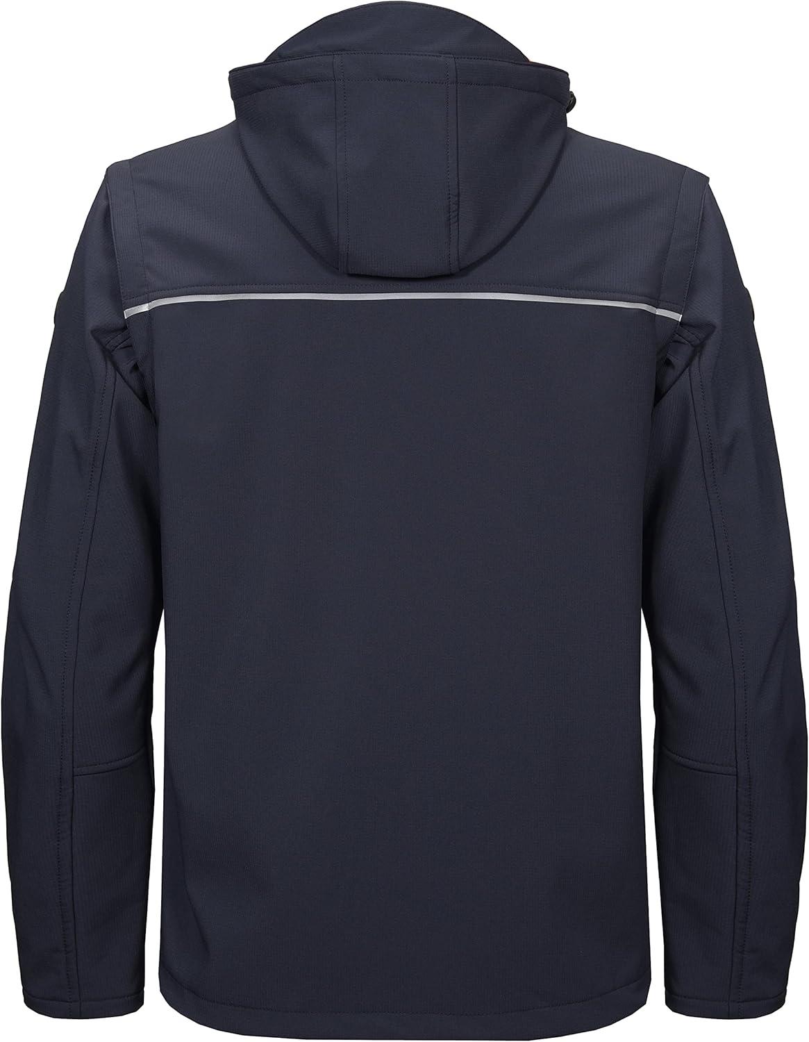imageLittle Donkey Andy Mens Waterproof Softshell Jacket with Detachable Sleeves and Hood Fleece Mountain Ski Snow Rain CoatDark Bluea1