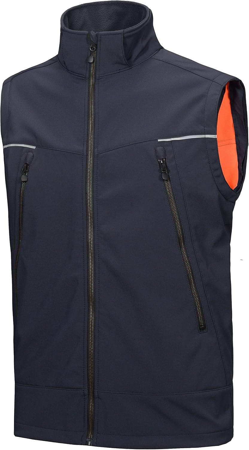 imageLittle Donkey Andy Mens Waterproof Softshell Jacket with Detachable Sleeves and Hood Fleece Mountain Ski Snow Rain CoatDark Bluea1