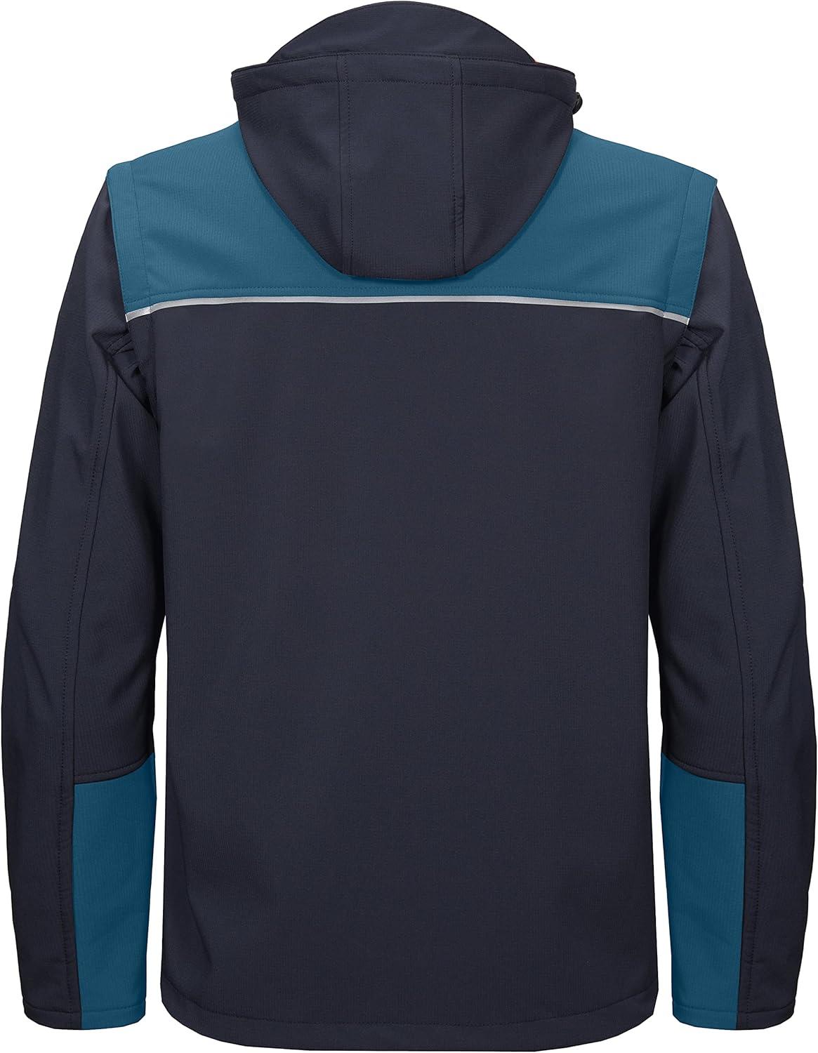 imageLittle Donkey Andy Mens Waterproof Softshell Jacket with Detachable Sleeves and Hood Fleece Mountain Ski Snow Rain CoatDark Bluea3
