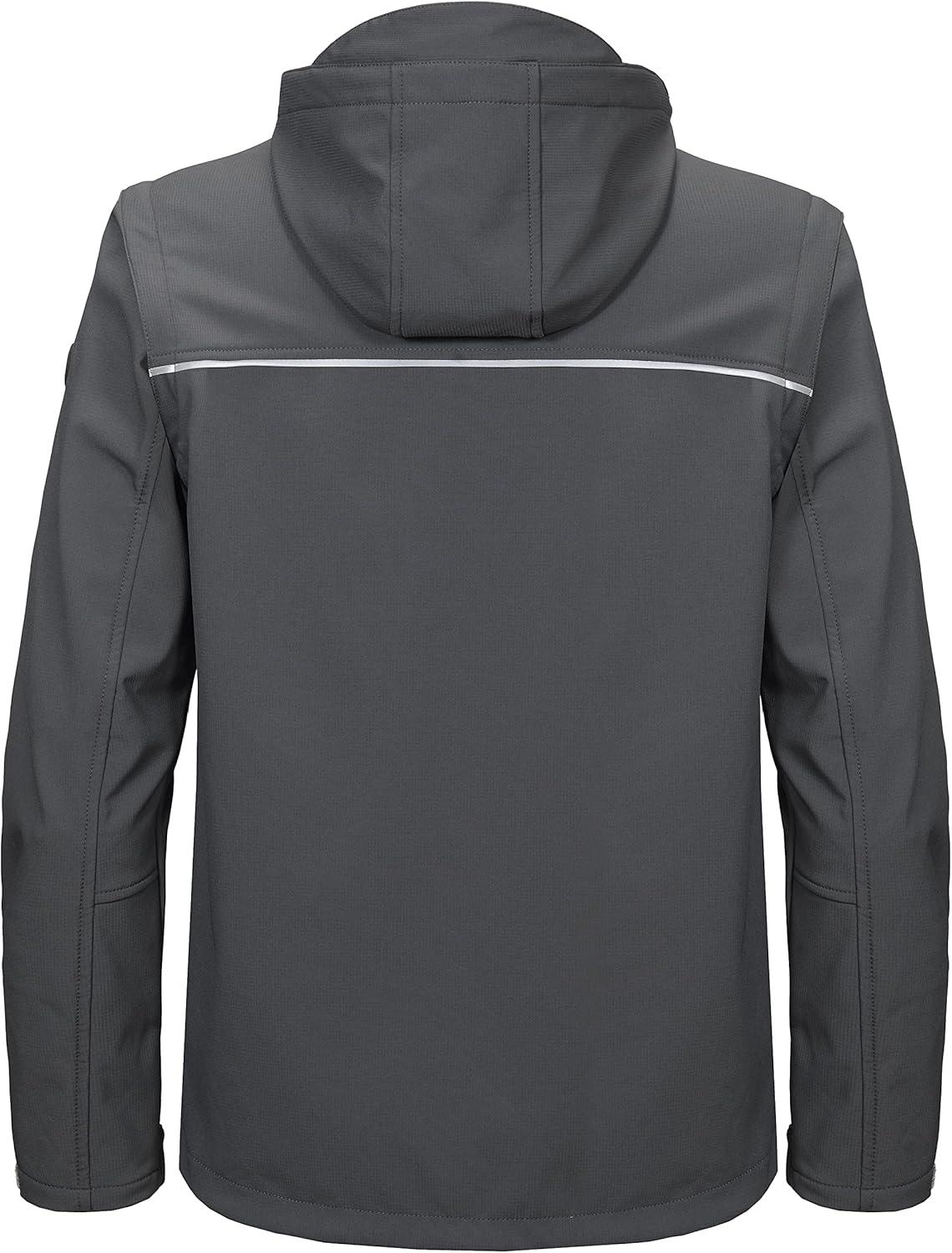 imageLittle Donkey Andy Mens Waterproof Softshell Jacket with Detachable Sleeves and Hood Fleece Mountain Ski Snow Rain CoatGray