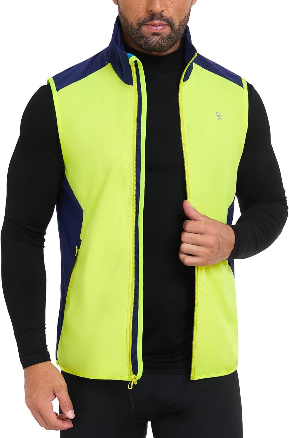 imageLittle Donkey Andy Mens Waterresistant Outerwear Vests Stretch Windproof Vest for Cycling Running GolfBasic Yellow