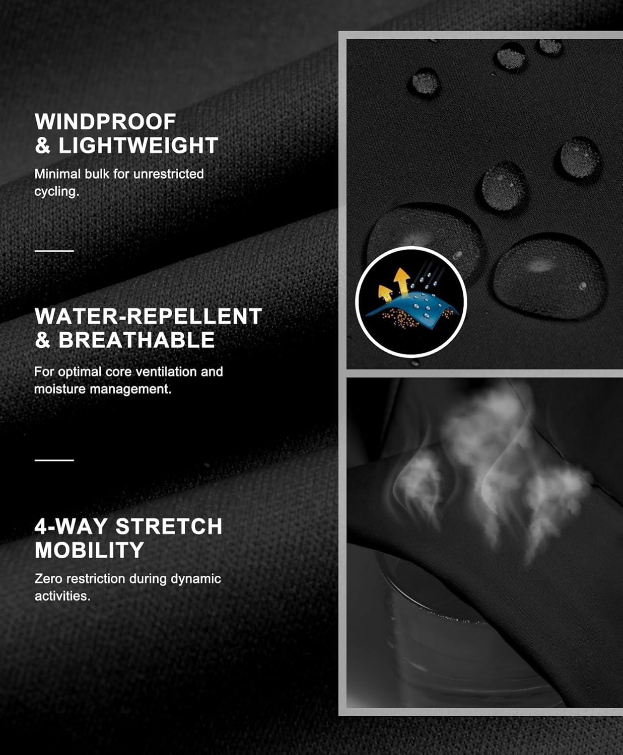 imageLittle Donkey Andy Mens Waterresistant Outerwear Vests Stretch Windproof Vest for Cycling Running GolfReflective Black