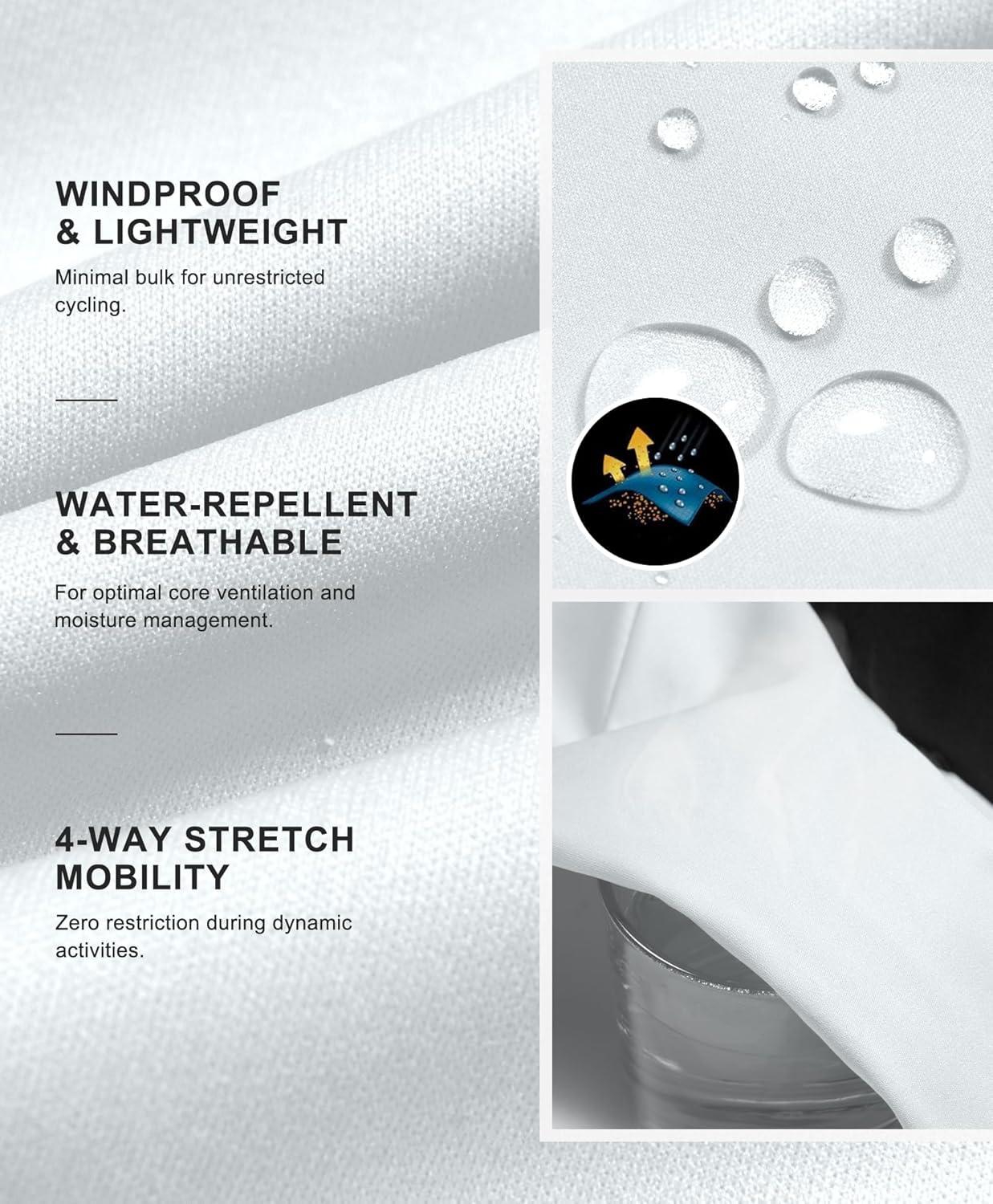 imageLittle Donkey Andy Mens Waterresistant Outerwear Vests Stretch Windproof Vest for Cycling Running GolfReflective White