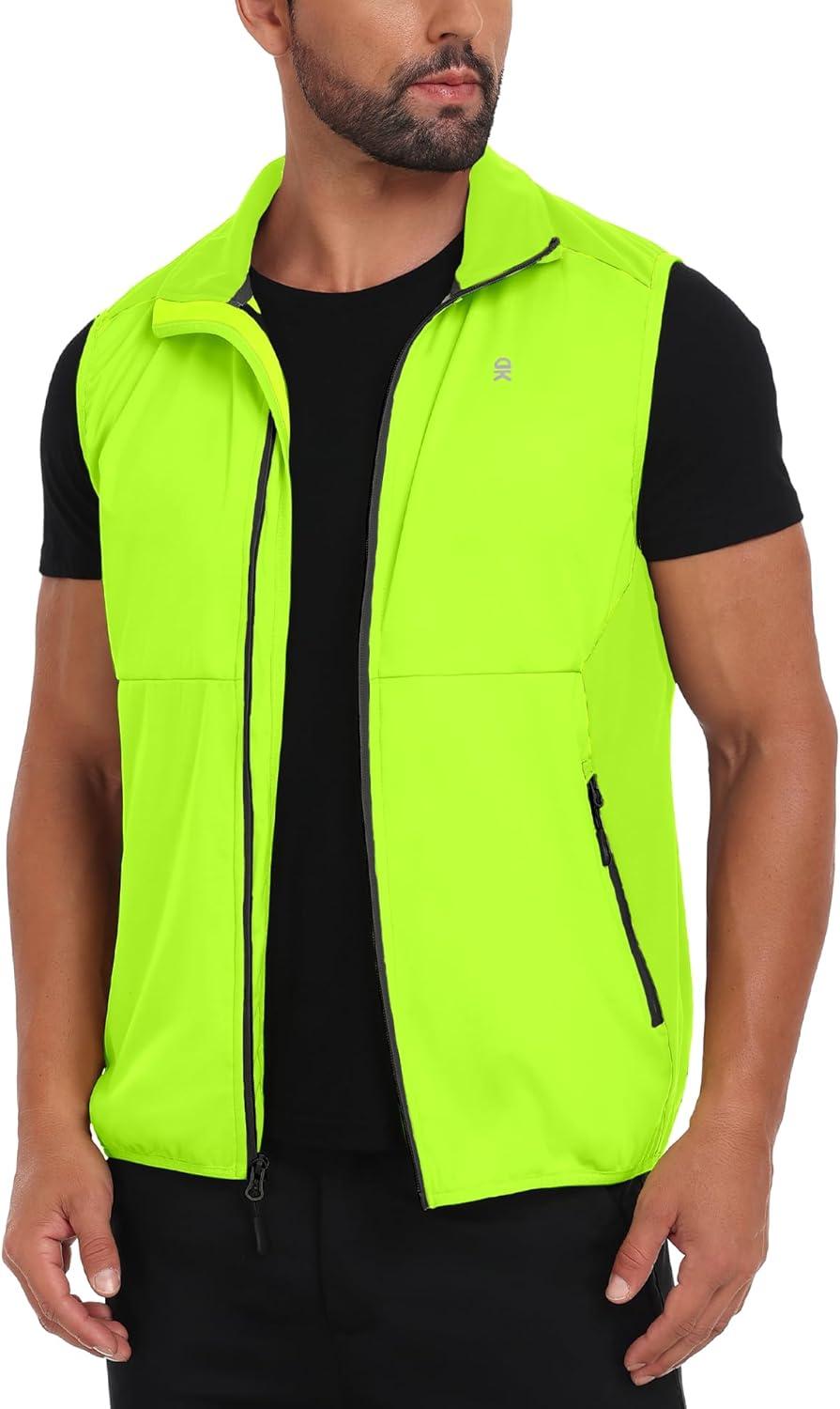 imageLittle Donkey Andy Mens Waterresistant Outerwear Vests Stretch Windproof Vest for Cycling Running GolfYellow