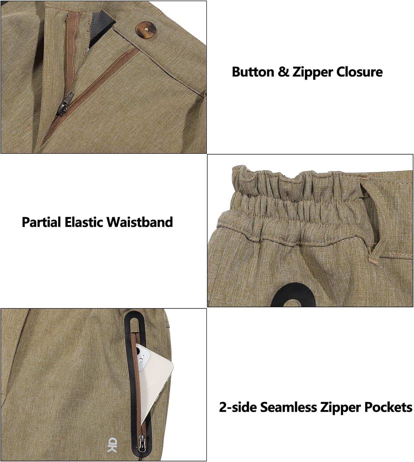 imageLittle Donkey Andy Softshell Fleece Lined Cargo Pants for Women Water Resistance Outdoor Hiking Tactical TrousersKhaki Heather