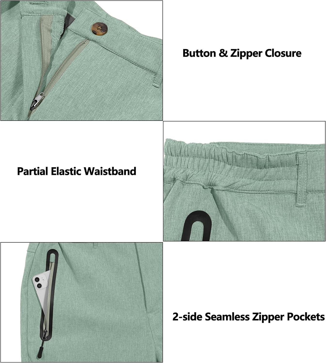 imageLittle Donkey Andy Softshell Fleece Lined Cargo Pants for Women Water Resistance Outdoor Hiking Tactical TrousersLight Green Heather