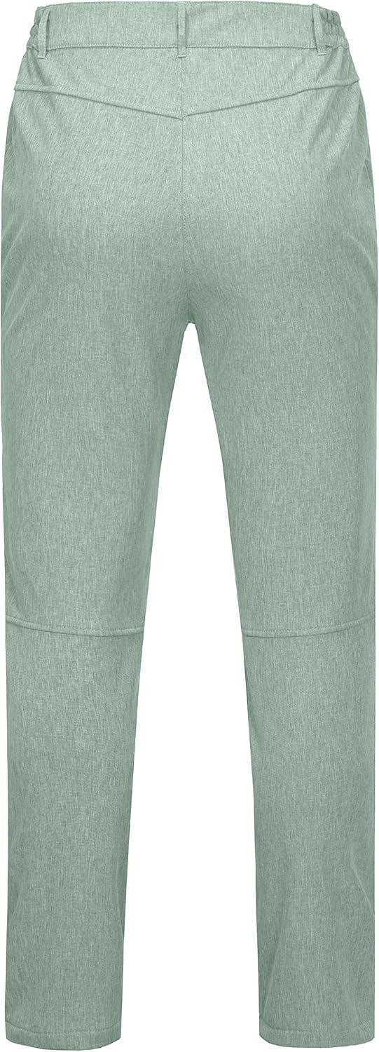 imageLittle Donkey Andy Softshell Fleece Lined Cargo Pants for Women Water Resistance Outdoor Hiking Tactical TrousersLight Green Heather