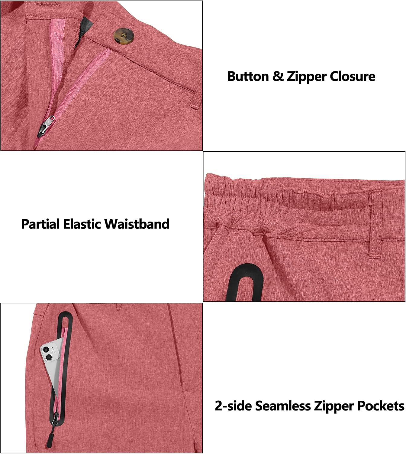 imageLittle Donkey Andy Softshell Fleece Lined Cargo Pants for Women Water Resistance Outdoor Hiking Tactical TrousersWatermelon Red Heather