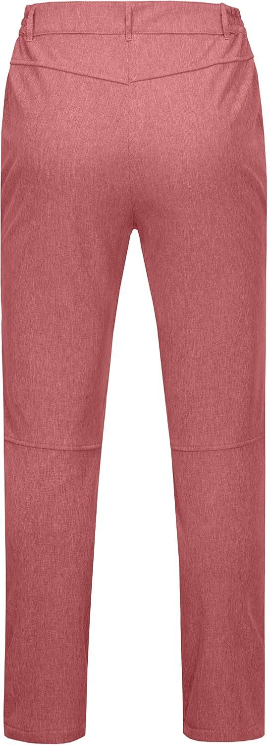 imageLittle Donkey Andy Softshell Fleece Lined Cargo Pants for Women Water Resistance Outdoor Hiking Tactical TrousersWatermelon Red Heather