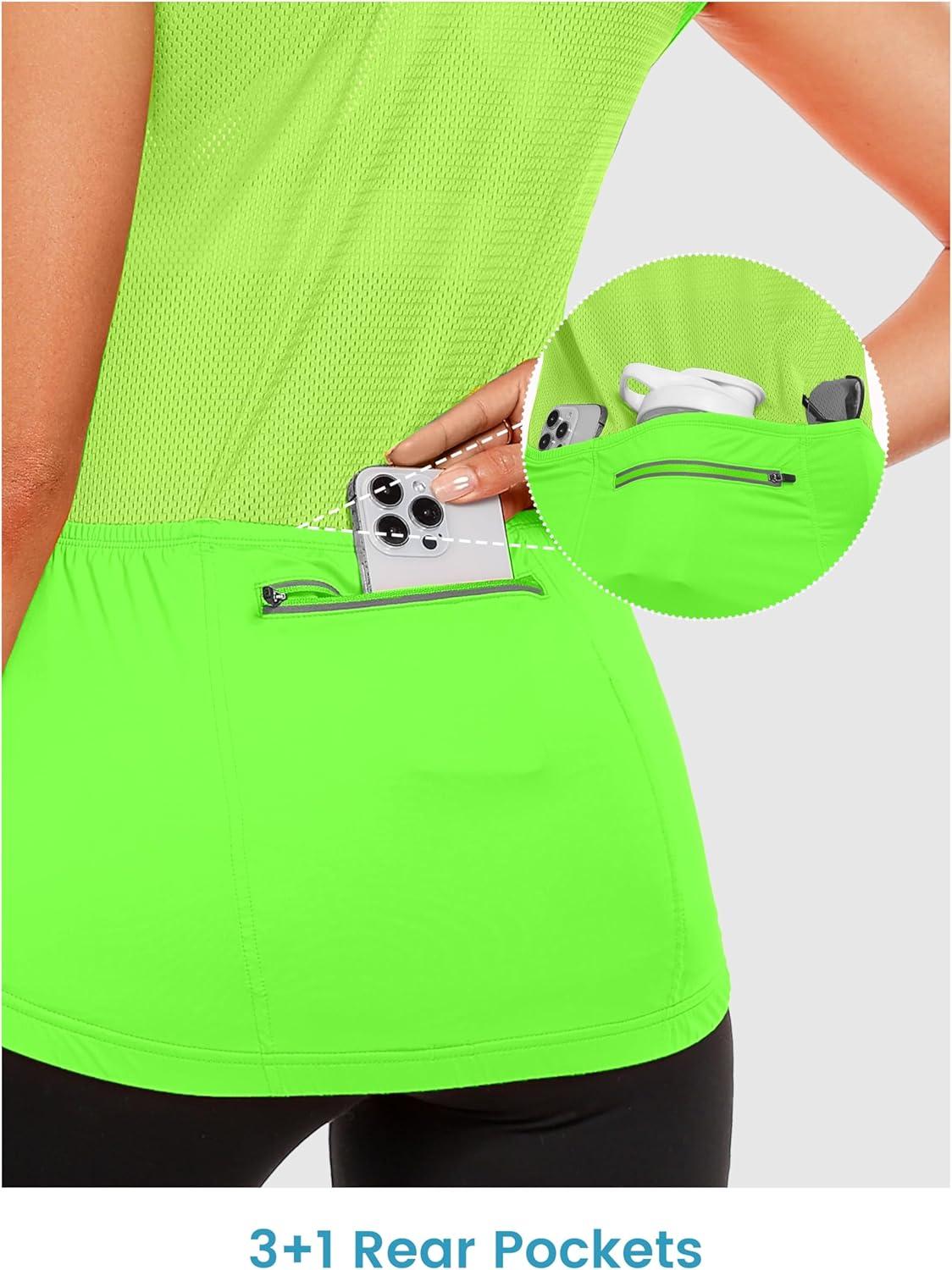 imageLittle Donkey Andy Womens Breathable Cycling Vests full Zip Reflective Sleeveless Jerseys Running Biking Shirts 4 PocketsFluorescent Yellow