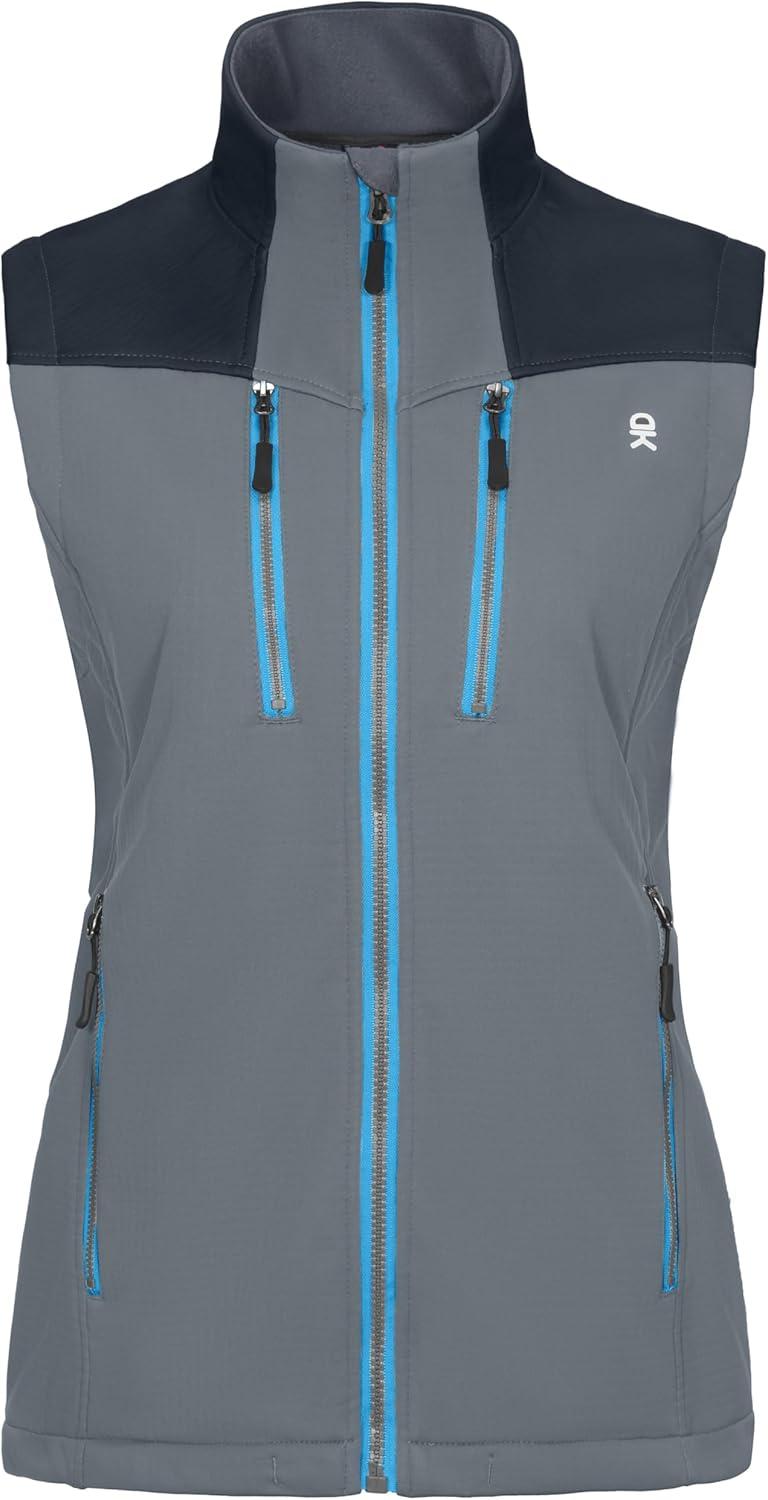 imageLittle Donkey Andy Womens Fleece Lined VestLightweight Softshell Sleeveless Jacket for Running Hiking GolfGray