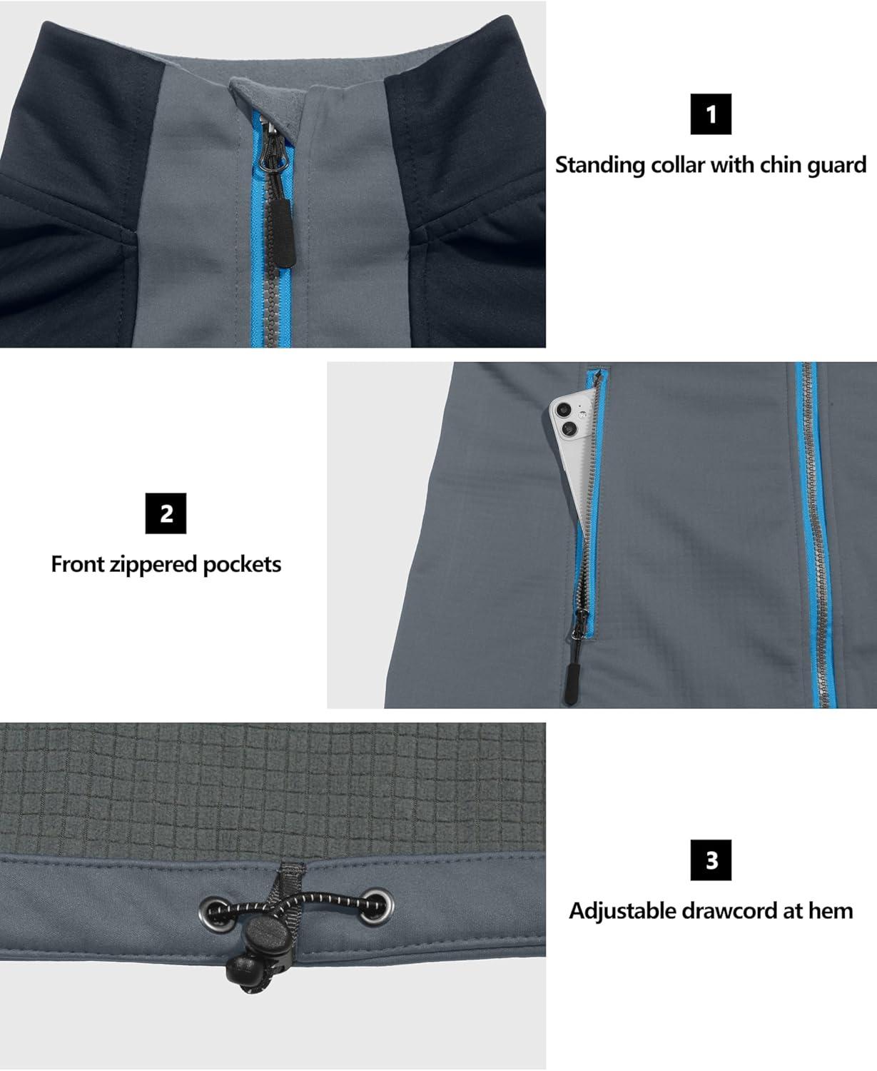 imageLittle Donkey Andy Womens Fleece Lined VestLightweight Softshell Sleeveless Jacket for Running Hiking GolfGray