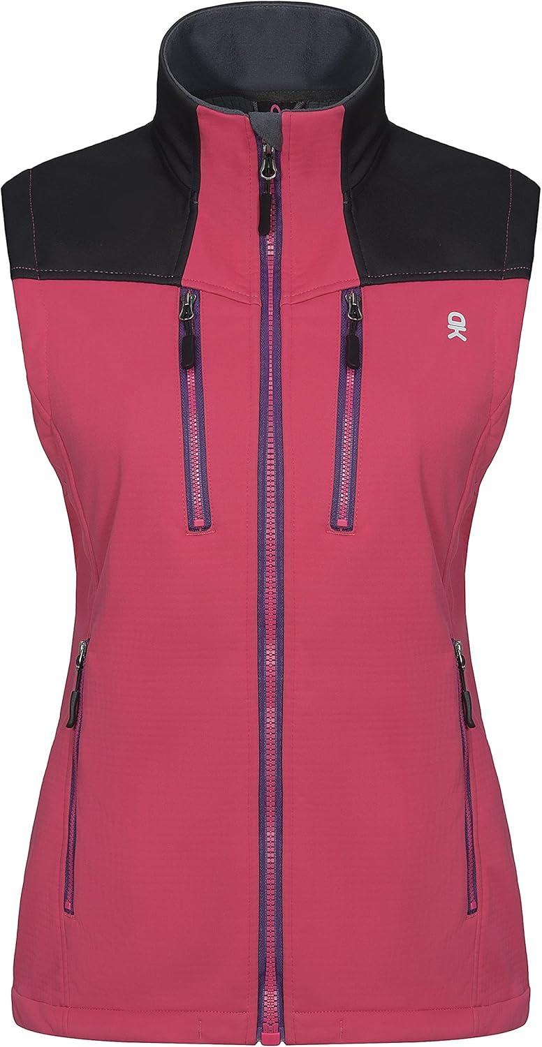imageLittle Donkey Andy Womens Fleece Lined VestLightweight Softshell Sleeveless Jacket for Running Hiking GolfPink