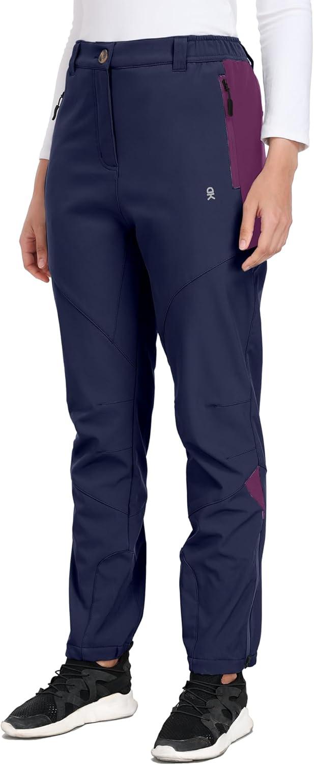 imageLittle Donkey Andy Womens Fleece Lined Waterproof Softshell Pants Hiking Ski Snowboarding PantsAnavy