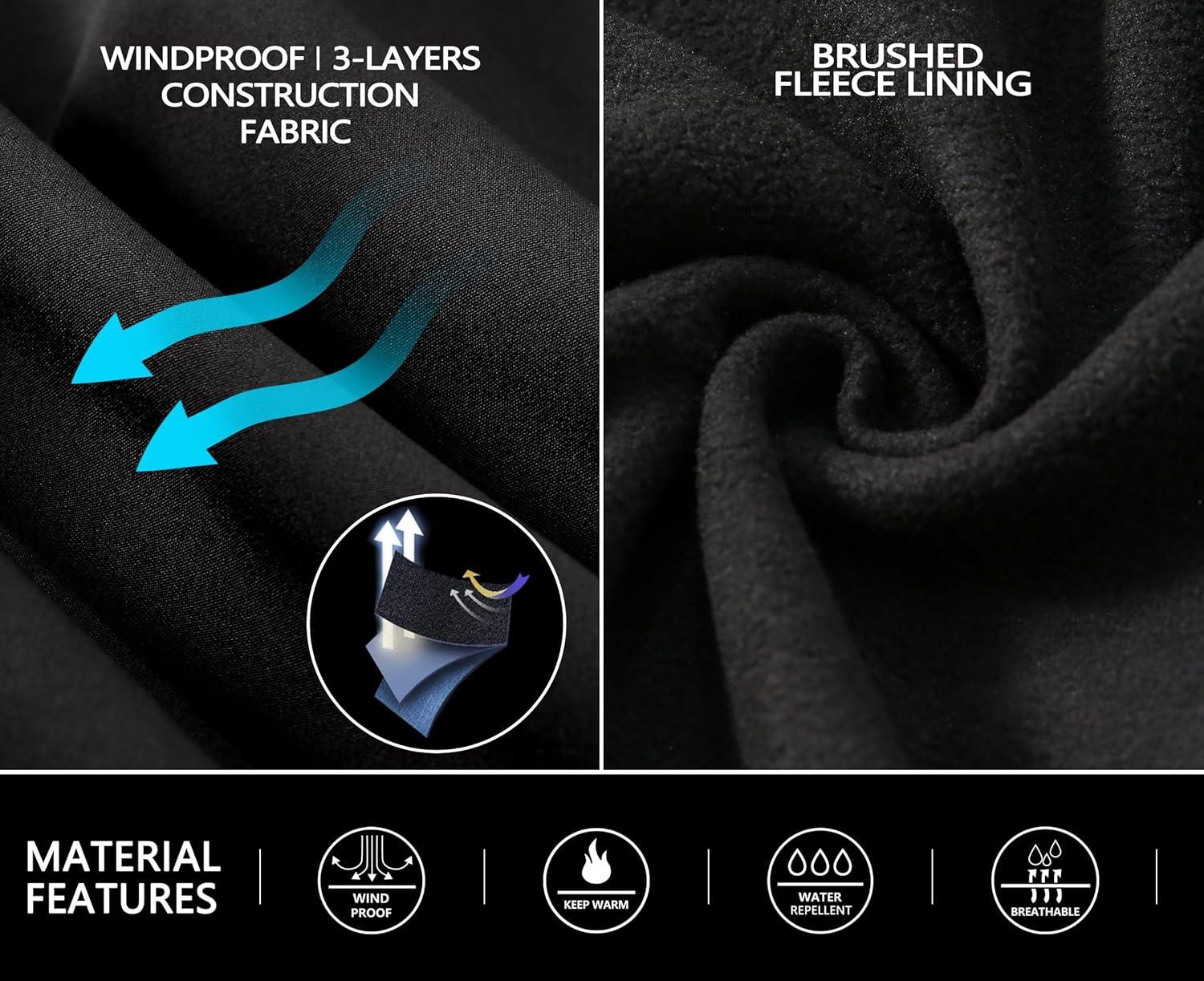 imageLittle Donkey Andy Womens Fleece Lined Waterproof Softshell Pants Hiking Ski Snowboarding PantsBlack