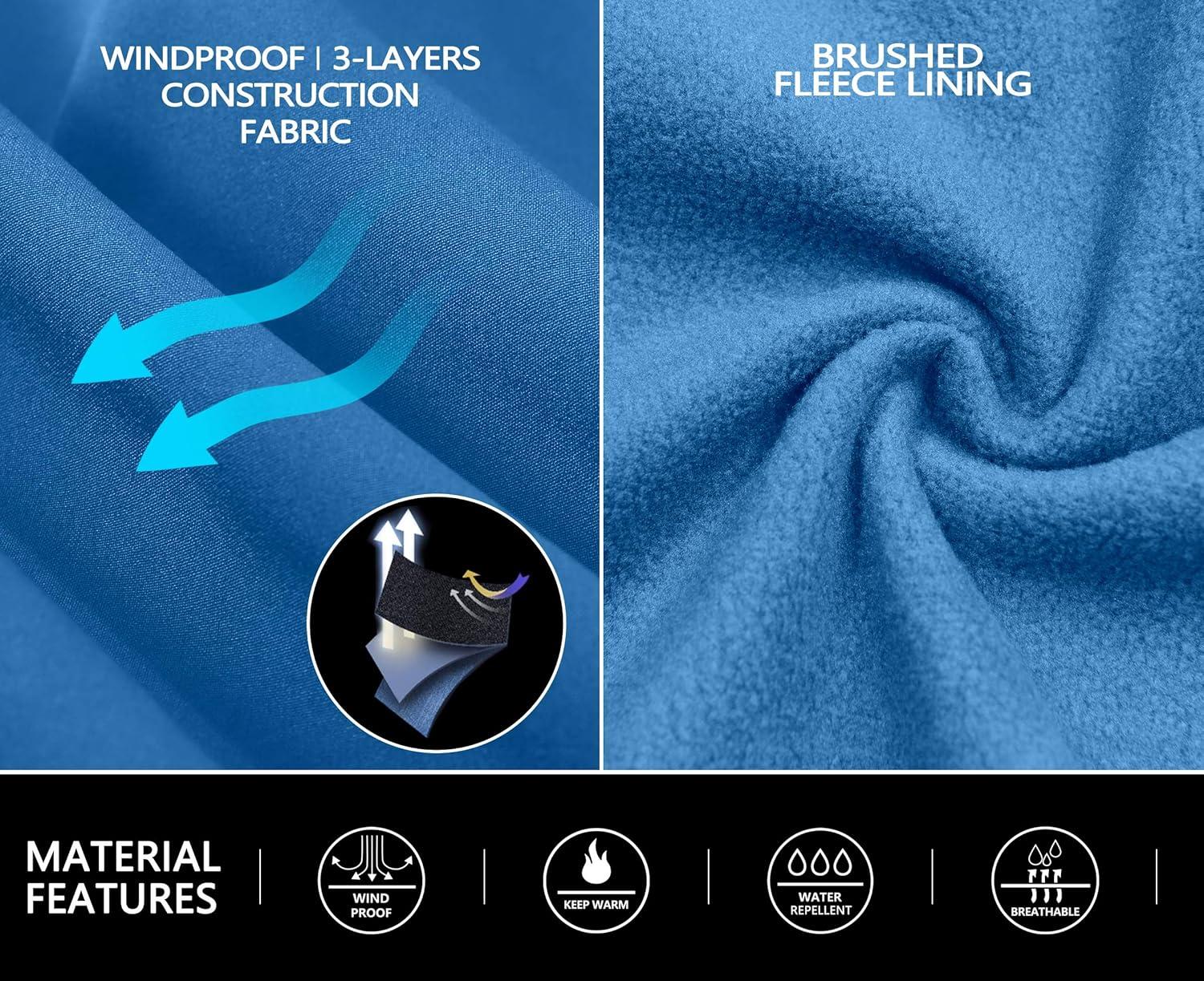 imageLittle Donkey Andy Womens Fleece Lined Waterproof Softshell Pants Hiking Ski Snowboarding PantsBlue