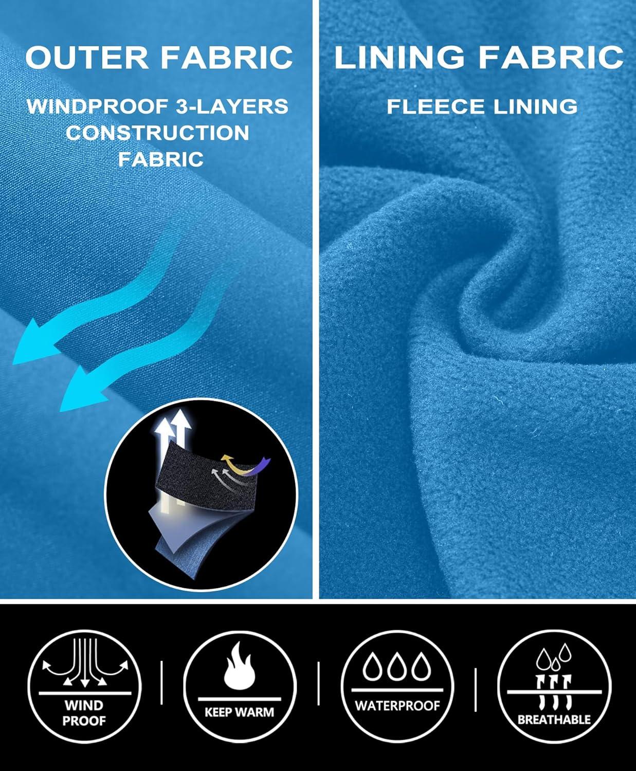 imageLittle Donkey Andy Womens Fleece Lined Waterproof Softshell Pants Hiking Ski Snowboarding PantsBlue