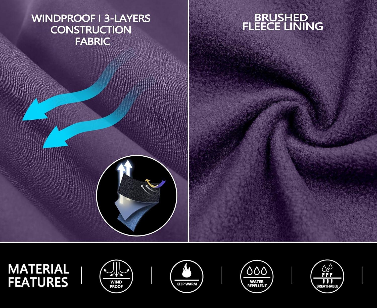 imageLittle Donkey Andy Womens Fleece Lined Waterproof Softshell Pants Hiking Ski Snowboarding PantsDark Purple