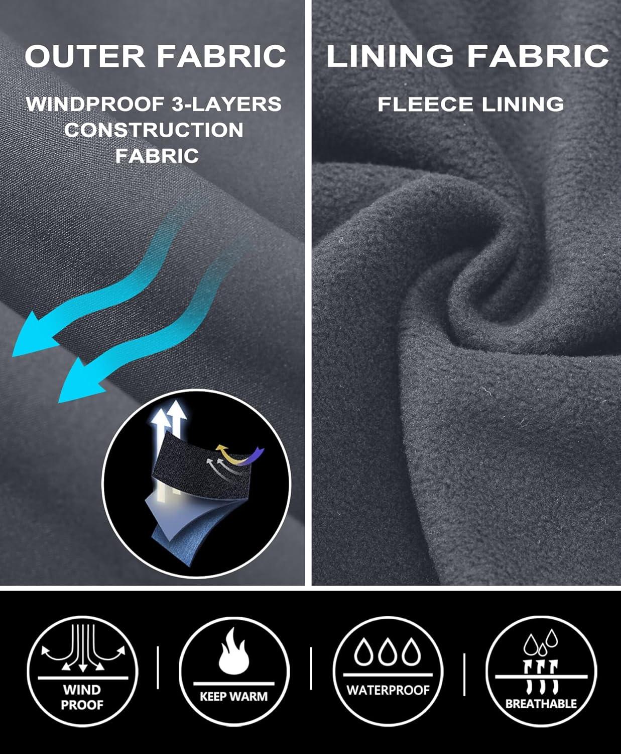 imageLittle Donkey Andy Womens Fleece Lined Waterproof Softshell Pants Hiking Ski Snowboarding PantsGrey