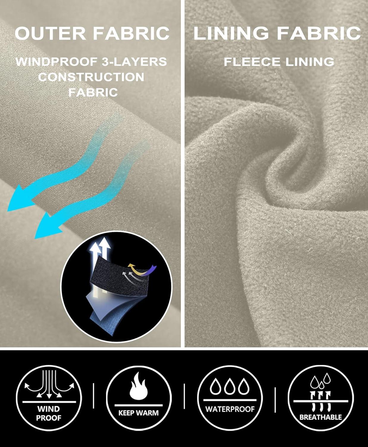imageLittle Donkey Andy Womens Fleece Lined Waterproof Softshell Pants Hiking Ski Snowboarding PantsKhaki