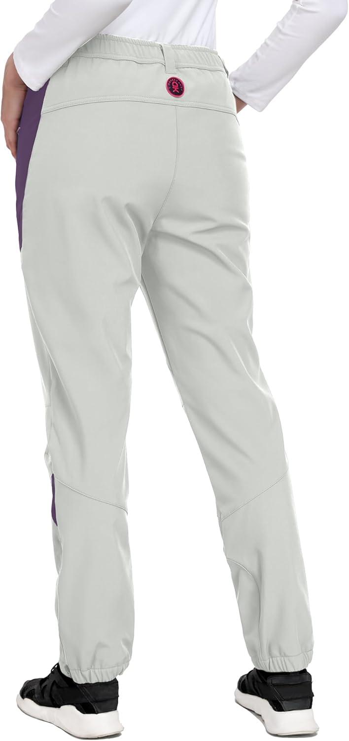 imageLittle Donkey Andy Womens Fleece Lined Waterproof Softshell Pants Hiking Ski Snowboarding PantsLight Gray
