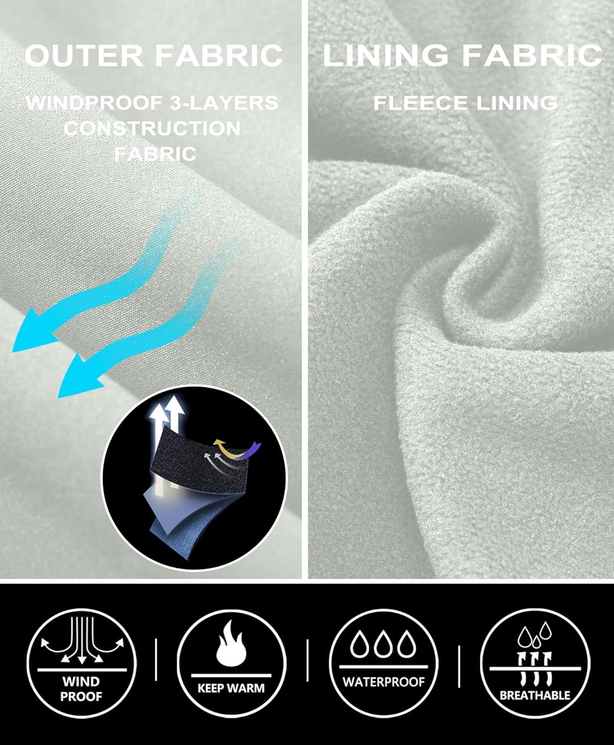 imageLittle Donkey Andy Womens Fleece Lined Waterproof Softshell Pants Hiking Ski Snowboarding PantsLight Gray