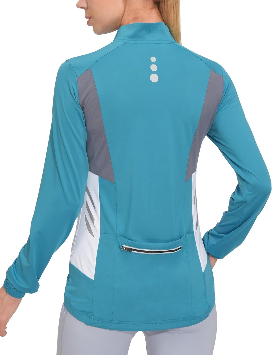 imageLittle Donkey Andy Womens Half Zip Cycling Jerseys Long Sleeve Bike Shirts Running HikingLake Blue